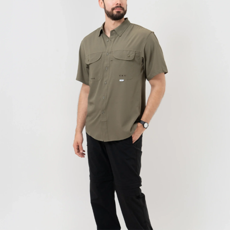 速干透气格纹抗撕裂轻量微弹短袖