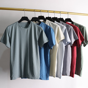 UPF50户外防晒圆领跑步弹力速干短袖 透气健身打底体恤h63 T恤男