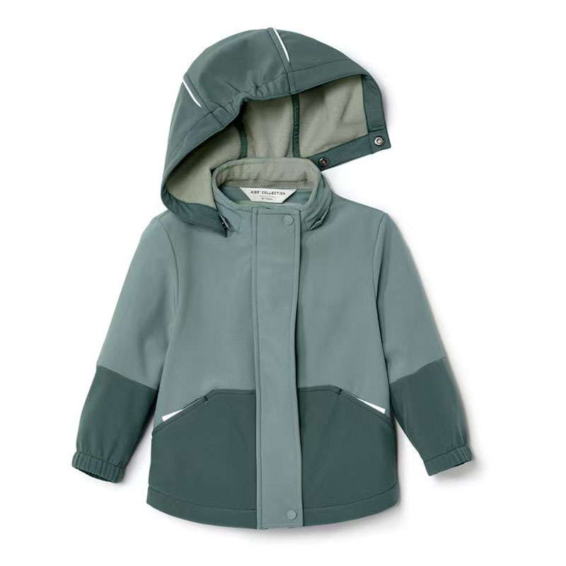 户外儿童连帽软壳衣防风防水