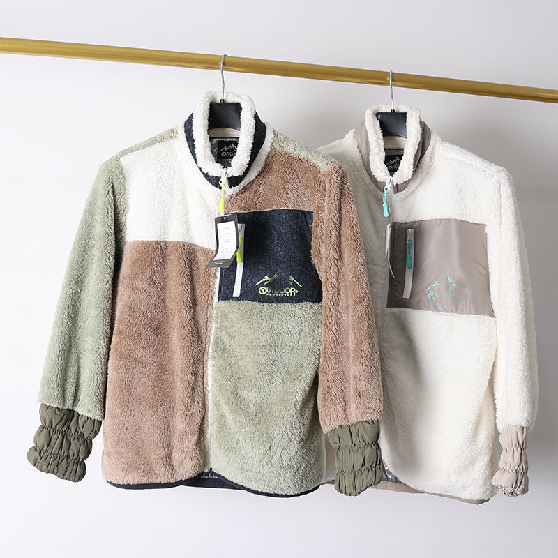 冬季保暖工装夹克外套女 内发热保温珊瑚绒加厚立领拼色抓绒衣,户外/登山/野营/旅行用品,抓绒衣,淘宝优惠券,粉丝福利购,淘宝优惠卷