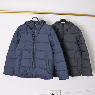 男士柔软舒适连帽羽绒服 休闲拉链外套冬季加厚防寒服