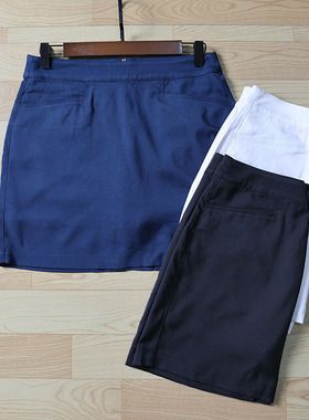 户外高尔夫短裙女 带安全裤柔软舒适OL风半裙纯色百搭包臀裙E24