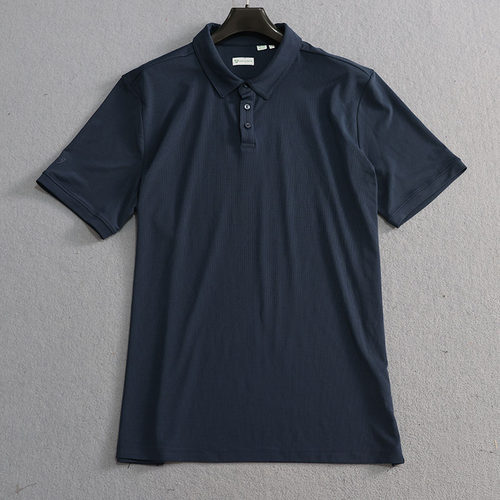 男士夏季短袖华夫格高尔夫POLO