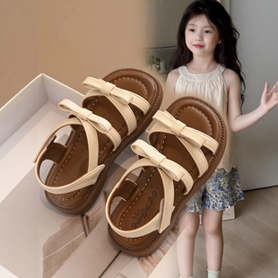 2025夏季 中小童软底罗马鞋 新款 女宝简约休闲沙滩鞋 儿童凉鞋 女童鞋