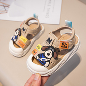 1岁2小童3防滑男宝宝透气包头学步鞋 婴儿软底卡通小狗0 凉鞋 夏季