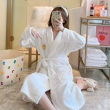 Демисезонный длинный банный халат, флисовая фланелевая коралловая бархатная пижама, коллекция 2022, увеличенная толщина