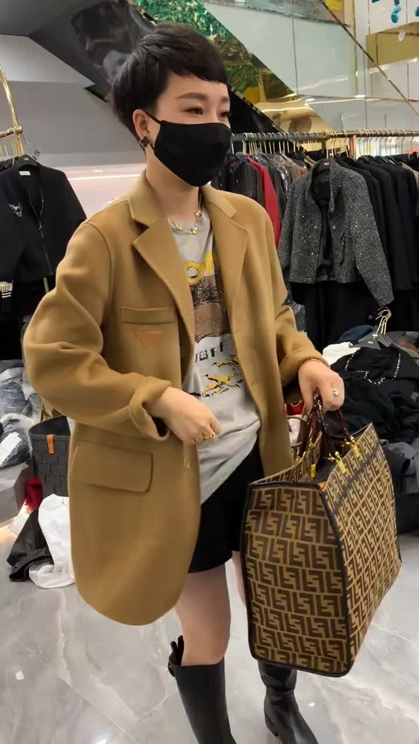 特价新款西装领双面羊绒大衣外套纯色小个子高品质上衣女中长款女