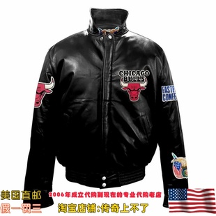美国代购 jeff hamilton 汉密尔顿 公牛队 全皮古英式夹克皮夹克