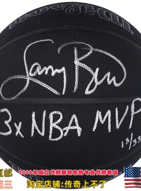 美国直邮 凯尔特人队 伯德 亲笔签名带铭文黑色篮球 Fanatics认证