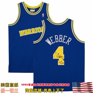 美国直邮 韦伯 亲笔签名带铭文mitchellness亲签球衣Fanatics认证