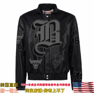 美国代购 jeff hamilton 汉密尔顿 公牛队 全皮古英式夹克皮夹克