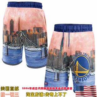 美国代购 金州勇士队 NBA x KidSuper Studios 联名款运动球裤