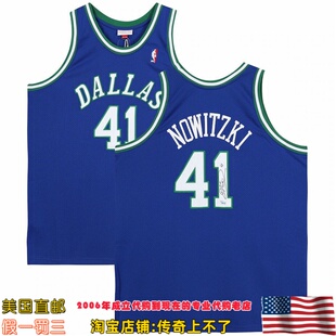 美国代购 小牛 诺维茨基 亲笔签名99赛季球员版球衣 Fanatics认证