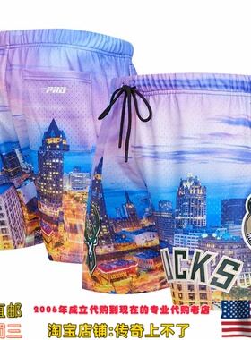 美国代购 密尔沃基雄鹿队 Pro Standard Cityscape 男运动短裤