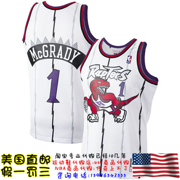 美国代购 猛龙队mitchellness swingman球迷版98-99赛季球衣-麦迪