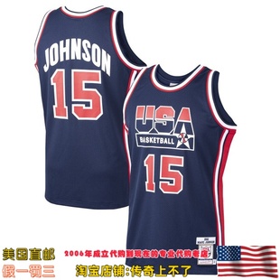 美国直邮 梦一队mitchellness Authentic球员版梦之队球衣 约翰逊