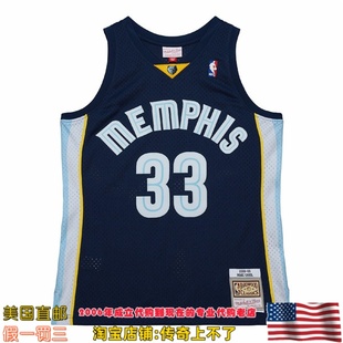 美国代购 MitchellNess 灰熊08-09赛季Swingman球迷版球衣 加索尔