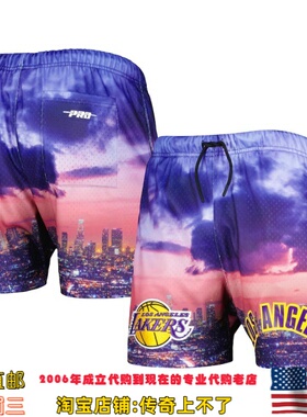 美国代购 洛杉矶湖人队 Pro Standard Cityscape 限量运动短裤