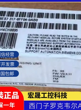 西门子 FCPU 6ES7317-6FF04-0AB0 全新原装正品 PLC模块