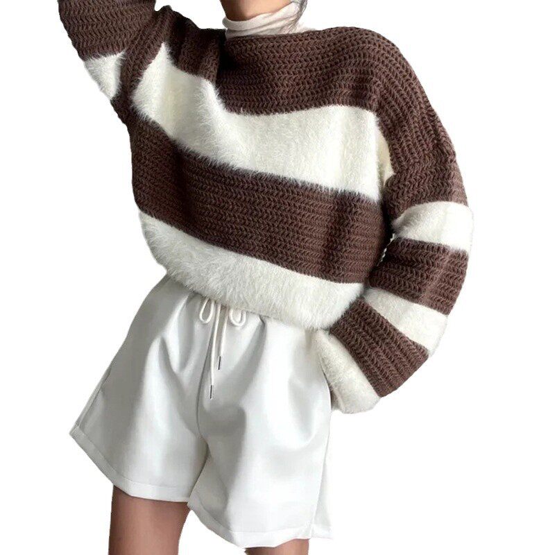 womenclothes条纹短款毛