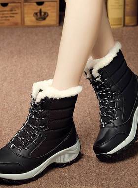 сапоги Women waterproof shoes winter warm snow boots女