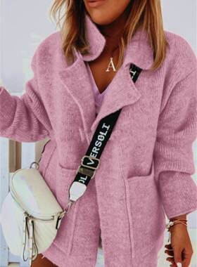 Fashion lady coat 2022 Casual knit outerwear women Cardigan