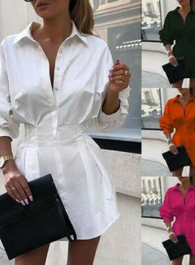2022Autumn long sleeve Fashion sexy shirt skirt women dress