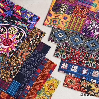 非洲棉麻印花布料拼接不