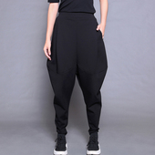 新款 大裆哈伦裤 女松紧腰休闲小脚裤 2026春季 宽松显瘦吊裆垮裤 子潮