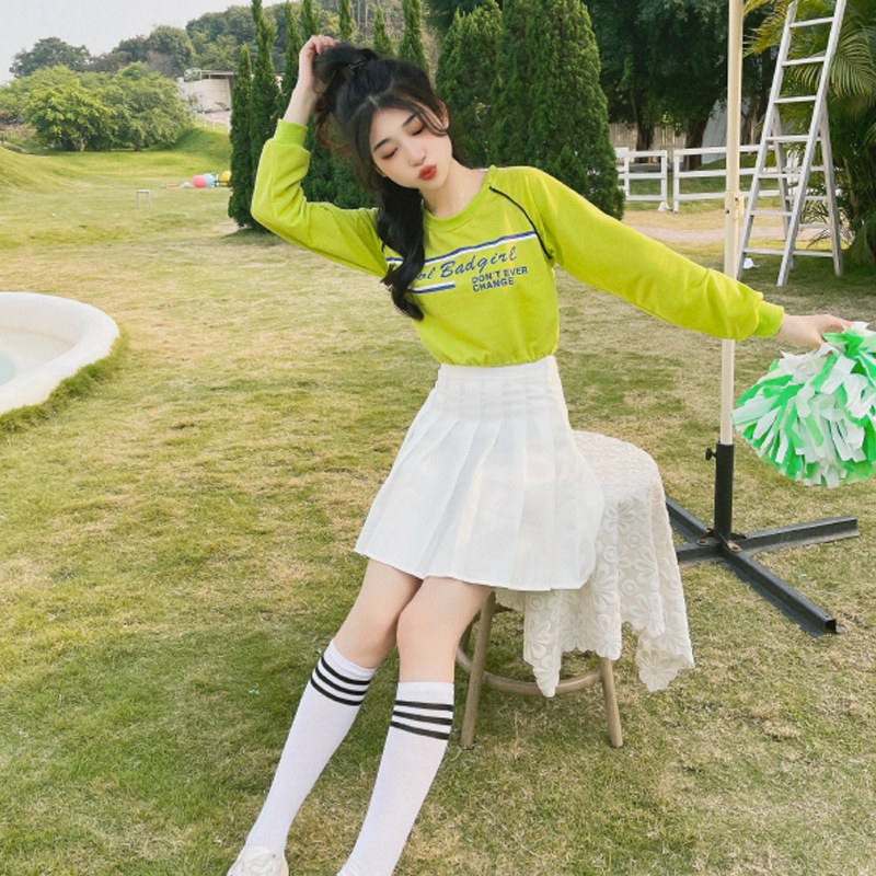 大学生拉拉队舞蹈服运动会啦啦操健美操比赛服韩国女团宽松打歌服