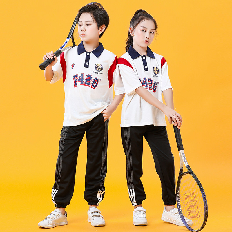 儿童爵士服六一嘻哈舞蹈服中小学生啦啦操演出服拉拉队团体服短袖