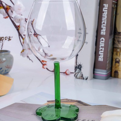 创意家用玻璃水杯复古高脚红酒杯
