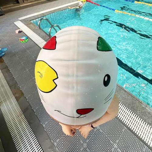 可爱小怪硅胶泳帽女款长发防水