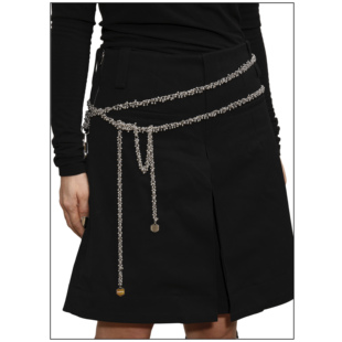 WACKYE 官方正品 简约银色长腰链多用造型链