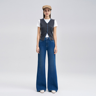 陈记服装高品质牛仔裤女2026春季新款莱赛尔+棉重磅水洗舒适显瘦