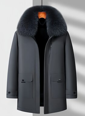 皮尔卡丹中老年加厚鹅绒服脱内胆
