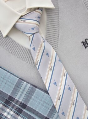 【潘特维拉】青鸟jk领带女浅紫色校供感日系学院风休闲西式领结