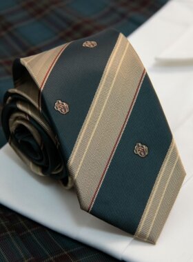 【潘特维拉】林间森处 JK领带DK蚕丝条纹印花手打免打领带领结