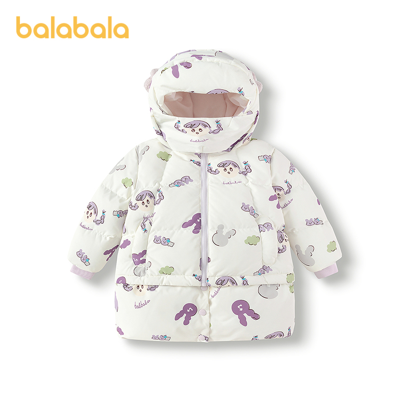 巴拉巴拉羽绒服女童连帽外套冬装
