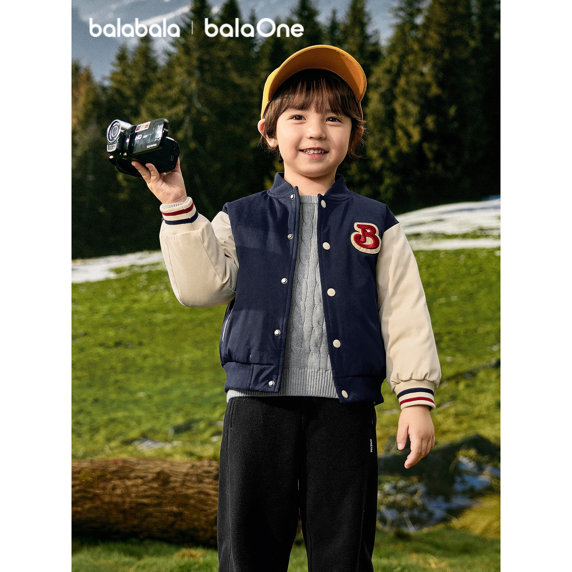 巴拉巴拉balaOne羽绒服冬棒球服