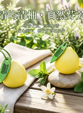 清香柚子扩香石挂件清新车载香薰
