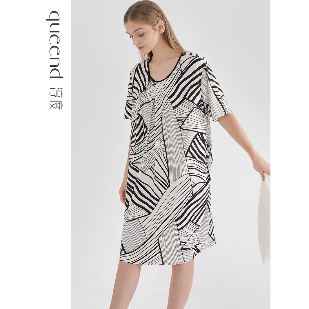 淳度【陶罐纹样】女款睡裙大码睡衣舒适宽松2025新款可外穿家居服