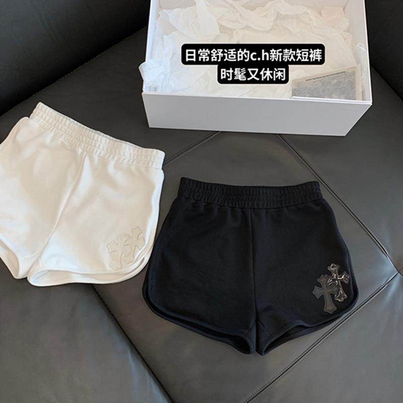 美式复古懒人直筒休闲裤子女十字架日常百搭舒适显瘦运动阔腿短裤