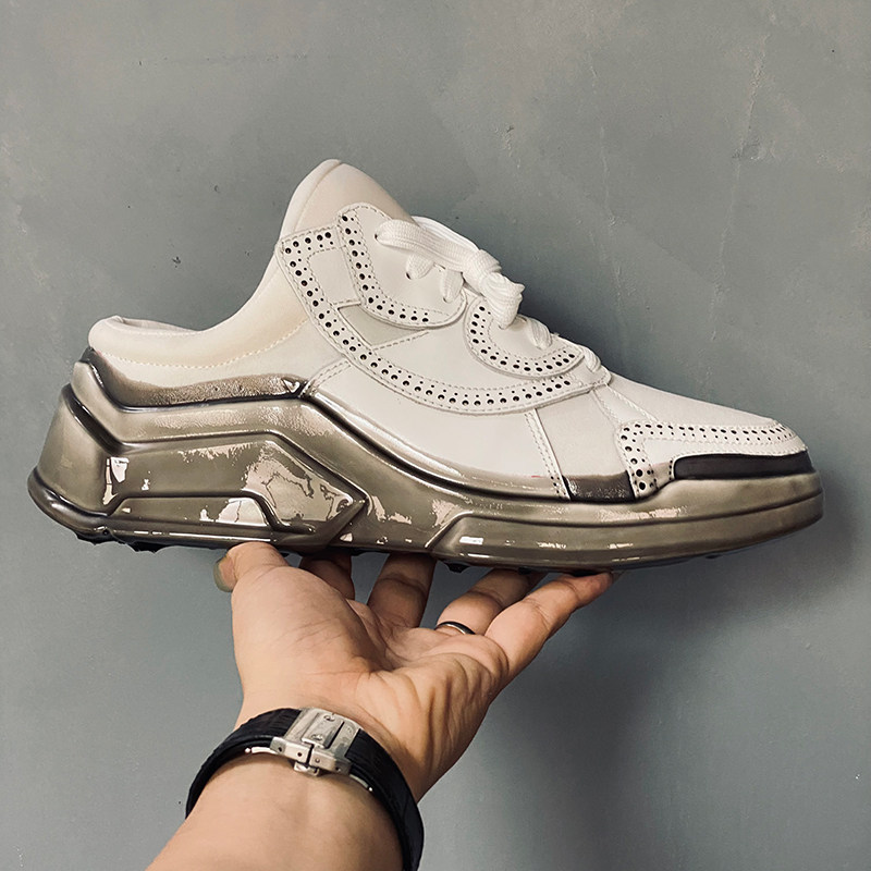 JINIWU吾倪季2025滴胶鞋运动拖鞋溶胶包头拖懒人牛皮休闲舒适白鞋,流行男鞋,包头拖,淘宝优惠券,粉丝福利购,淘宝优惠卷