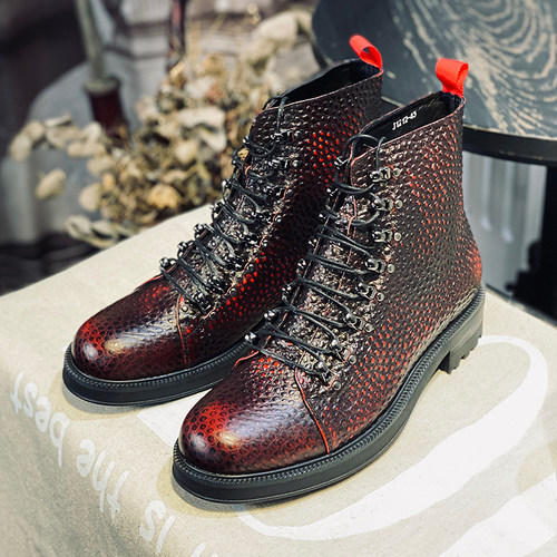 JINIWU倪季荔枝厚底大头马丁靴