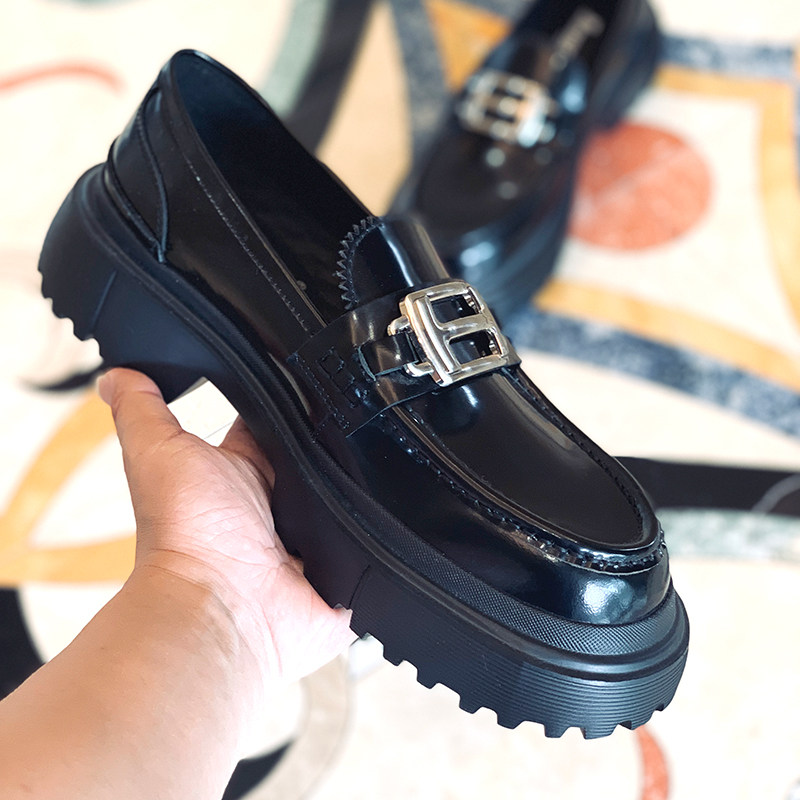 JINIWU吾倪季2025金属大银扣轻便底厚底增高牛皮套脚百搭乐福鞋,流行男鞋,乐福鞋（豆豆鞋）,淘宝优惠券,粉丝福利购,淘宝优惠卷