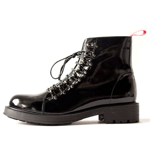 JINIWU马丁靴倪季双排纯黑简约