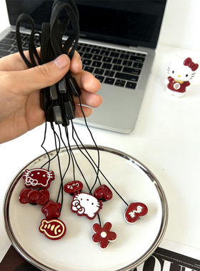 卡通镜头盖防丢绳适用佳能200DR50富士XS20XT5尼康Z30索尼ZVE10等