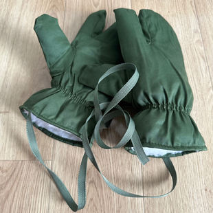 正宗老式军绿色棉手闷子手套纯棉连指男士棉手套冬季加厚保暖手套