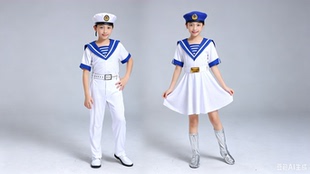 儿童小海军水手服演出服六一舞蹈服短袖学院风学生合唱服夏